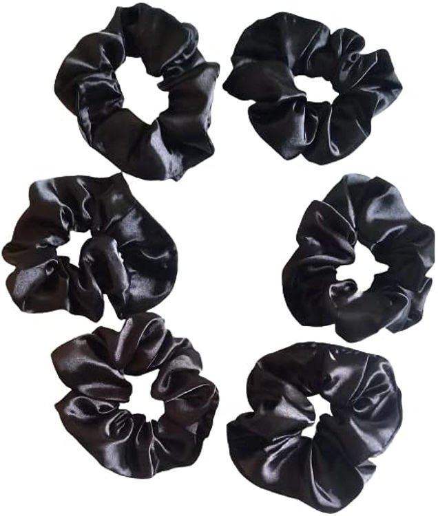 Picture of 7441 / 4414 REGULAR - BLACK SATIN SCRUNCHIE DIA.10CM